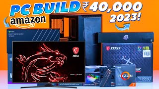 Rs 40000 PC Build With AMD RX 580 8GB Graphic Card🔥Full Pc Build With Moniter amp Keyboard in 2023 [upl. by Reilamag]