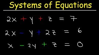 Solving Systems of Equations With 3 Variables amp Word Problems [upl. by Ecyaj]