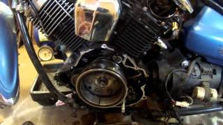 Yamaha Starter clutch how to on a 2003 XVS1100 part 4 final [upl. by Aicinad]