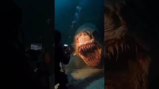 Scary Megalodon 😱 shorts shortvideo youtubeshorts short shortsfeed ai [upl. by Schechinger]