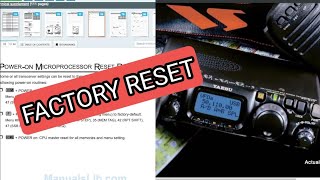 YAESU 8178 FACTORY RESET  PROCEDURES amp PARTIAL [upl. by Mcgurn]