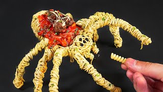 I sculpted a Spider made of Spaghetti and Meatballs [upl. by Thistle]