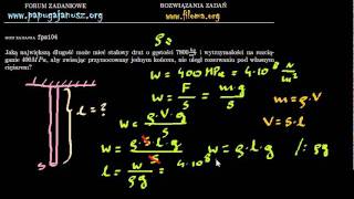 fps104  Wytrzymałość na rozciąganie  Zadanie z fizyki  filomaorg [upl. by Shornick]