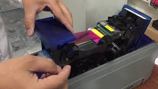 Installation of PVC Card Printer Datacard SD 360 Ribbon [upl. by Reizarf]