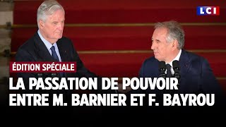 Édition spéciale sur LCI  passation de pouvoir entre Michel Barnier et François Bayrou [upl. by Aitsirt]