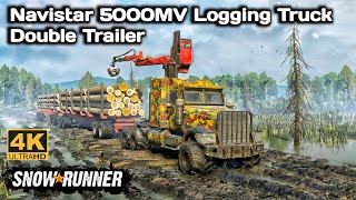 Navistar 5000MV Logging Truck Double Trailer In SnowRunner Season 14 snowrunner truck 4k [upl. by Ayatahs]