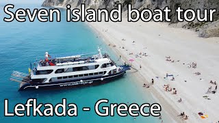 Seven island boat tour starting from Nidri at Lefkada Greece 4K [upl. by Eppes601]