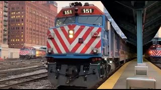 Arrivaldeparture Metra trains at Ogilvie Transportation Center Dec 6 [upl. by Inahet48]