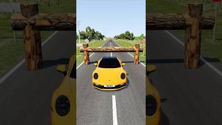 Colourful Cars vs Logs Trap  BeamNGDrive shorts beamng [upl. by Aeniah793]