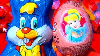 2 Toy Surprises Disney Princess Surprise Egg Unboxing amp Kinder Surprise Easter Bunny Rabbit Opening [upl. by Enialedam837]