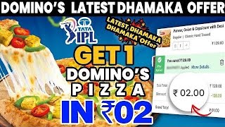 GET 1 DOMINO’S PIZZA IN JUST ₹02  ₹0 DELIVERY CHARGE🔥Domino’s free pizza offerdominos offer today [upl. by Feliza895]