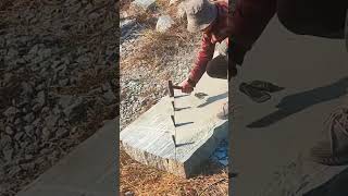 Stone material splitting process [upl. by Austin88]