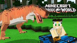 CREANDO A MI PRIMER DINOSAURIO CARNOTAURUS DINOSAURIO CON CUERNOS DE JURASSIC WORLD DLC Minecraft [upl. by Meador]