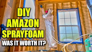 Shed To Tiny House  DIY Amazon Froth Pak Spray Foam  Was It Worth It [upl. by Attenehs]