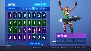 NEW FORTNITE TINSELTOES SKIN WITH ALL MY EMOTES [upl. by Stroup898]