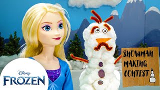 Elsas Snowman Making Contest  Frozen Friends Club [upl. by Eitsyrc928]