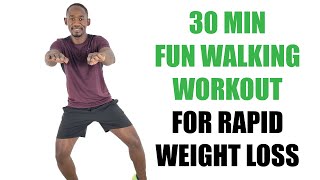 30 Minute FUN Indoor Walking Workout for Rapid Weight Loss [upl. by Ameer]