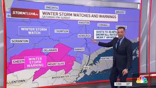 Winter storm to wallop New York area with up to a foot of snow raging winds  NBC New York [upl. by Neelahs]