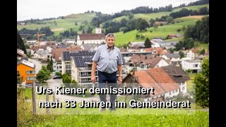 Urs Kiener demissioniert nach 33 Jahren im Gemeinderat [upl. by Annaitsirhc22]