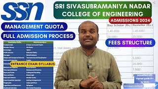 SSN Management Quota Admissions 2024  Strategy to GET A SEAT  How to Crack the ENTRANCE EXAM [upl. by Peoples272]