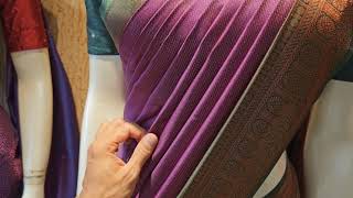 Beginners saree draping tutorialeasy saree draping with perfect pleats saree draping idea [upl. by Adnamahs]