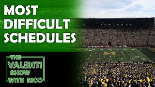 Toughest College Football Schedules  The Valenti Show with Rico [upl. by Chelsae]