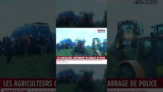 Des agriculteurs ont contourné un barrage de police dans le Loiret ce matin [upl. by Odlabso]