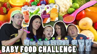 BABY FOOD CHALLENGE Fruits amp Vegetables amp Meat FUNnel V Fam [upl. by Arbma597]