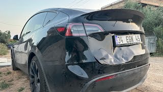 Park halinde ki aracıma çarptılar  Tesla Kazası 💥 Bekçi Modu işe yaradı mı [upl. by Orv]