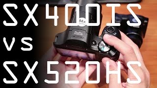 Canon Powershot SX400IS vs Canon Powershot SX520HS review [upl. by Akehsat]