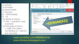 EXCEL comment obliger à saisir des valeurs numériques seulement dans Ms Excel [upl. by Laertnom914]