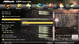 Bios UEFI Asrock Q1900ITX  HispaZonecom [upl. by Hollenbeck]