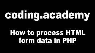 How to process HTML form data in PHP [upl. by Mariana]