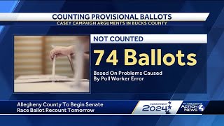 As PA US Senate race recount gears up so do court fights over counting provisional ballots [upl. by Lrigybab897]