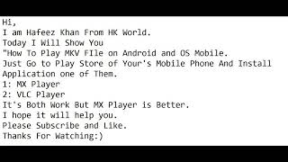 How to play mkv file on mobile [upl. by Nasho]