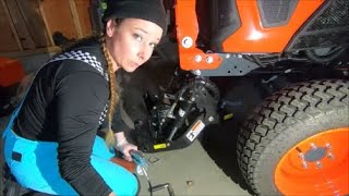 Kubota LX3310 Install of LX2970 Snowblower amp LX2940 Subframe amp Drive [upl. by Felike240]