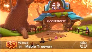 Mario Kart 8 Deluxe Wii Maple Treeway Gameplay [upl. by Inahs]