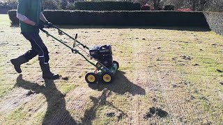 Spring LAWN CARE Scarifying  Dethatching [upl. by Gala]