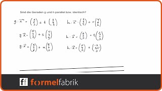 Lagebeziehungen von Geraden Parallel oder identisch [upl. by Minnie]