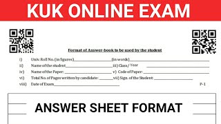 KUK University online exam 2021 answer sheet format kuk online exam kaise hota hai kuk July 2021 [upl. by Zzaj]