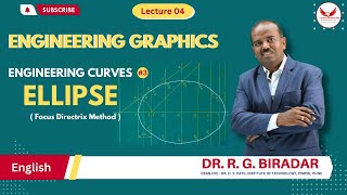 Ellipse by Focus Directrix Method  Engineering Curves  Lecture 4 labtech ellipse [upl. by Soule]