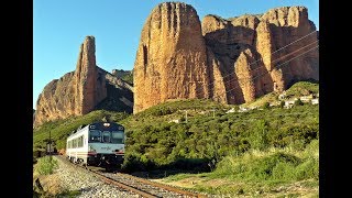 Cab ride Renfe 596 ZaragozaCanfranc HD [upl. by Kieffer]