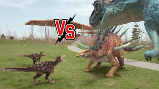 Kentrosaurus Vs Albertosaurus And Dromaeosaurus  Dino Dana 2017 [upl. by Victorine297]