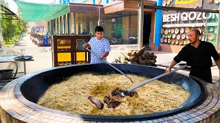 UZBEKISTAN I COOK PILAF IN THE PILAF CENTER IN TASHKENT [upl. by Brande]