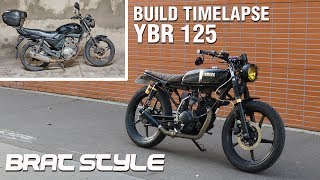 Cafe Racer Timelapse Build  Yamaha YBR 125 Brat style [upl. by Gneh]