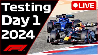 🔴2024 F1 Bahrain Testing Day 1  Commentary  Data [upl. by Anitra923]