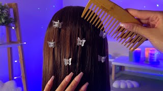 ASMR Relaxing Hairplay  Hairbrushing For Deep Sleep Scalp Massage Combing Scalp Scratching hair [upl. by Oshinski]