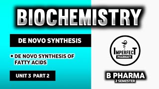 De Novo Synthesis Of Fatty Acids  Fatty Acids  Lipids Metabolism  Biochemistry  B Pharma [upl. by Airitac]