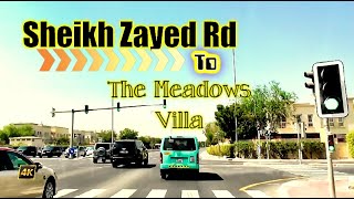 Al Safa Sheikh Zayed Rd  Hessa St  Al Asayel St To The Meadows Villa Dubai [upl. by Ainigriv]