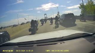 Motorcycles on Whitestone Bridge NY [upl. by Arnon796]